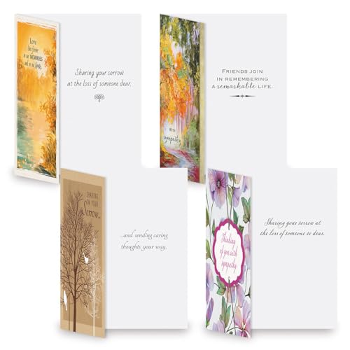 Current Expressions Sympathy Cards with Envelopes- Set of 20 Bulk Assortment II (10 Designs), Large 5" x 7" Condolences Cards, Sentiments Inside, White Envelopes - style: Expressions