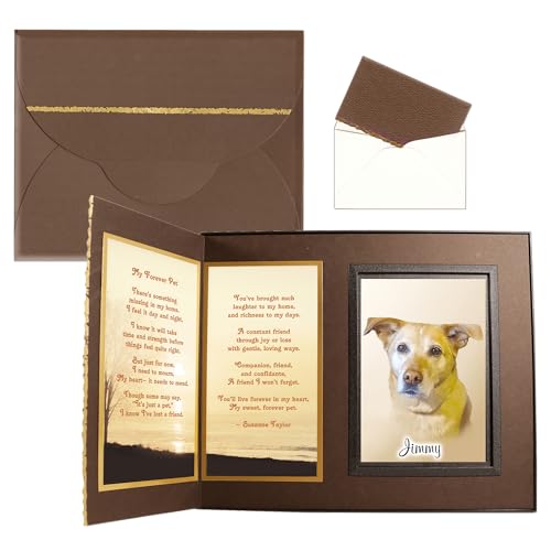Pet Memorial Gifts for Dogs,My Forever Pet Dog Memorial Picture Frame Keepsake, Gift-Boxed with Message Card, Brown with Foil Accents - color: Brown, size: My Forever Pet