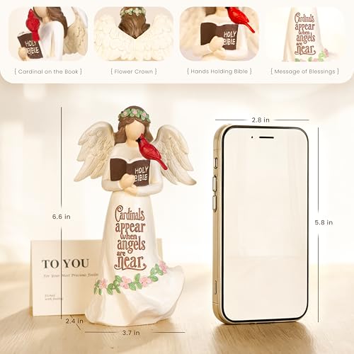 Cardinal Gifts for Women Angel Cardinal Figurine Decor Memorial Sympathy Gifts for Loss of Loved One Book Design Angel with Cardinal - style: Book Design Angel with Cardinal