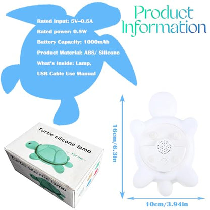 Turtle Night Light, Sea Turtle Gifts, Cute Soft Silicone Squishy LED Lamp with 7 RGB Colors, Dimmable, Timer, Touch Control, Living Bedroom Decor - style: Turtle