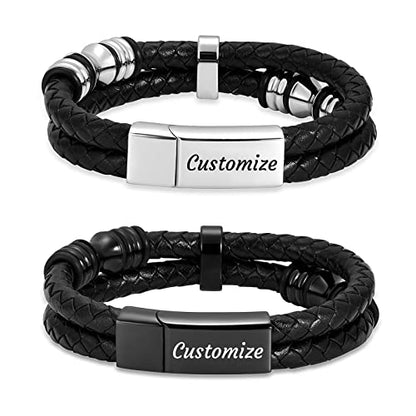 Minicremation Cremation Jewelry Urn Bracelet for Ashes Braided Leather Memorial Urn Bangle Ashes Holder for Men Women Keepsake Jewelry - color: Customize