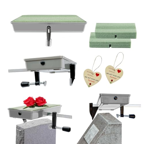 Headstone Flower Saddle, Cemetery Graves Tombstones Saddles, 3–8" - 2 Pack - color: Gray, size: 3 to 8 inches