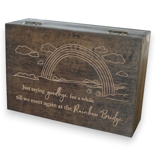 Pet Loss Gift, Engraved Wooden Memorial Memory Box for Dogs & Cats - size: Medium, style: Pet
