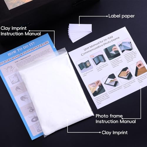 XKDOUS Tri-Fold Premium Solid Wood Photo Frame 6×8', pet Memorial Gifts for Loss of Dogs, Pet Picture Frame, Dogs & Cats Loss of Dog Sympathy Gift, Pet Memorial Shadow Box, with Clay paw Print kit