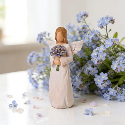 Lnrkai Forget Me Not Angel Figurines, Miscarriage Gifts for Mothers - style: Forget-Me-Not