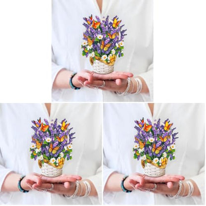 Freshcut Paper Pop Up Cards, Mini Lavender & Butterflies, 6 Inch Life Sized Forever Flower Bouquet 3D Popup Greeting Card, Birthday Cards, Thank You Card, Blank Notecard & Envelope (Pack of 3) - color: Lavender & Butterflies, size: 6 inches (Pack of 3)
