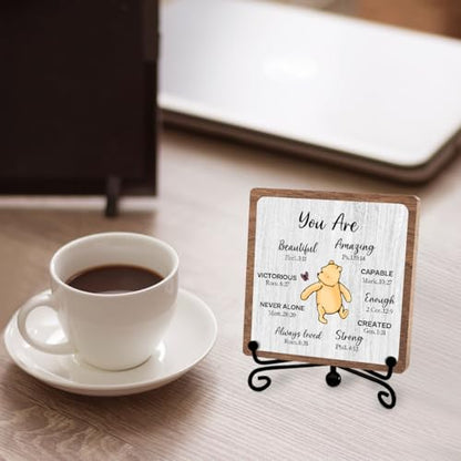 Winnie Inspirational Christian Gifts, Bible Verse Quote for Women Men | Positive Affirmation Faith Plaque, Religious Office Home Nursery Desk Decor, Motivational Saying for Friend Bestie Coworker - style: Amazing