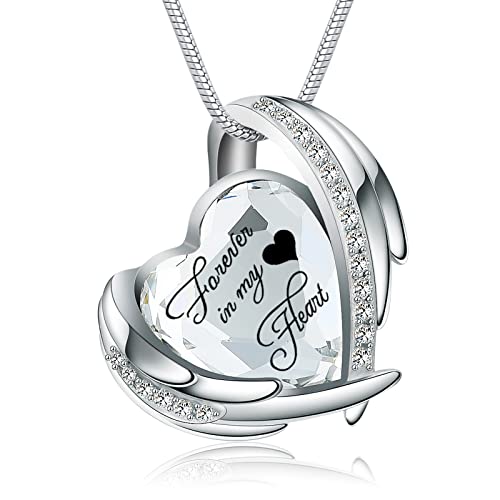 Heart Crystal Cremation Urn Necklace for Ashes, Stainless Steel Cremation Jewelry for Ashes Memorial Pendant Ashes Urn Necklace with Engraving and Filling Kit - color: White Crystal