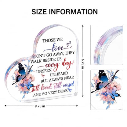Condolences Remembrance Gifts for Loss Sympathy Grieving Friends | Bereavement Memorial Gift for Loss of Mother Dad Daughter Husband Grandma Acrylic Memorial Plaque Table Decor