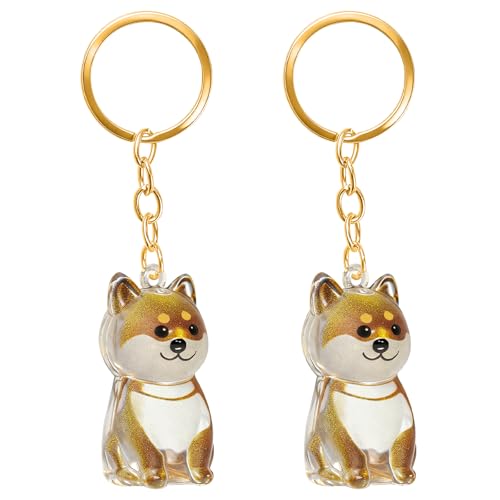 ELANE Dog Hair Keepsake，2 Pack Pet Hair Memorial Keepsake Pet Hair Keychain Keepsake (Clear Shiba Inu) - color: Clear Shiba Inu
