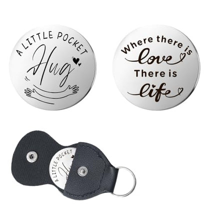 YALLNASL Grandma Aunt Mom Mothers Day Gift for Women Wife Grandpa Uncle Dad Fathers Day Presents for Men Husband Pocket Token - color: Love and Life
