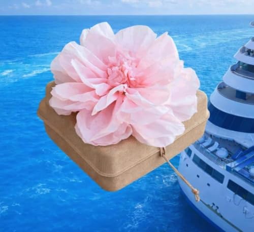 Biodegradable Water Burial Urn Kit with Pink Flower – Cruise Approved Ocean Ashes Scattering Ceremony with Certificate (3 Sizes) (Large) - size: Large