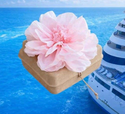 Biodegradable Water Burial Urn Kit with Pink Flower – Cruise Approved Ocean Ashes Scattering Ceremony with Certificate (3 Sizes) (Large) - size: Large