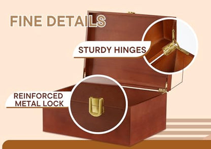 InnoBeta Personalized Keepsake Box, Wooden Storage Boxes, Large Keepsake Boxes with Lid for Memory Treasure, Initial A - color: Initial A