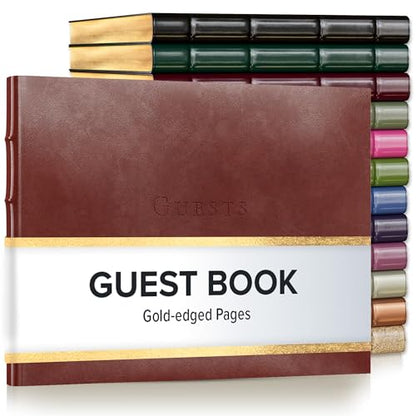 Gallery Leather Guest Book - Great for Wedding, Reception, Baby and Bridal - color: Acadia Tan