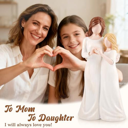 Mom Daughter Gift,Mom Birthday Gift from Daughter,Mother of the Bride Gifts - color: White-mom Daughter Heart
