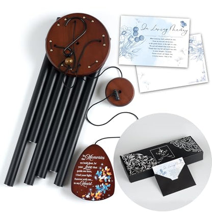 Memorial Wind Chimes for Loss of Loved One, Windchimes in Memory of a Loved One, Sympathy Gift Baskets, Bereavement Condolence Gifts, Memorial Gifts for Loss of Mom, 32" Sympathy Butterfly, Black - size: 32" Butterfly