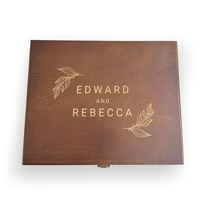 Engraved Wooden Keepsake Box, Wedding Memory Box, Personalized Keepsake Wood Box, Time capsule box, Customize wedding Gift, Custom Photo Box - style: Storage Box Design - 1
