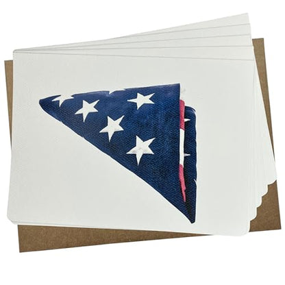 Whitman and Daughter 10 Pack of Military Sympathy Cards - In Sympathy Card for Veteran Bereavement, Veterans Sympathy Cards - Blank Inside, 5x7 Inch US Flag Condolences Card - 394