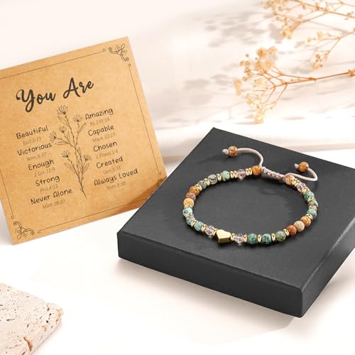 yupoxiu Natural Stone Bracelets - Inspirational Birthday Gifts for Women | Thinking of You & Get Well Soon Gifts for Women, Unique Jewelry Gift for Friend, Sister, Her - style: C-you're