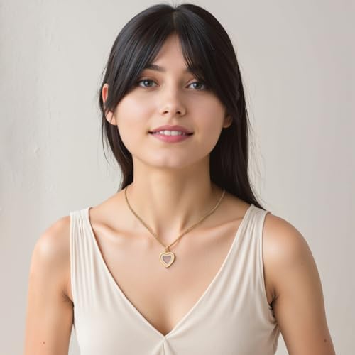 Glass Heart Cremation Urn Necklace for Ashes Stainless Steel Memorial Ash Pendant Keepsake Jewelry Cremation Jewelry for Women - color: Gold