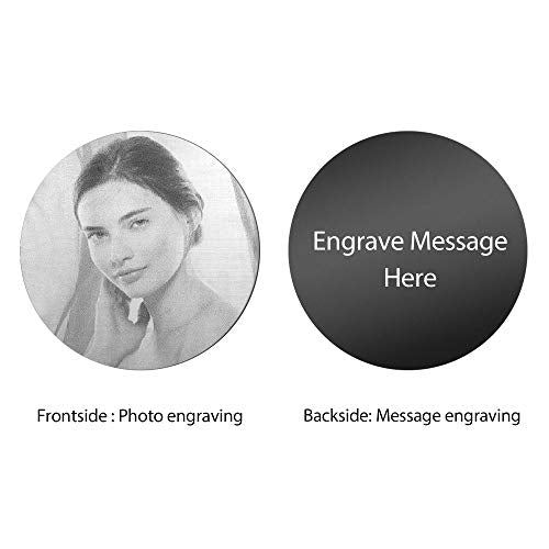Stainless Steel Personalized Custom Photo Engraving Crystal 30mm Round Pendant Floating Locket Chain Necklace