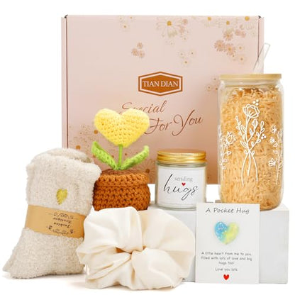 Get Well Soon Gift Baskets for Women After Surgery, Care Package, Sympathy Gift Baskets, thinking of you gifts, Encouragement, Surgery Recovery gifts For Mom Her Friend Sister Wife - color: Yellow