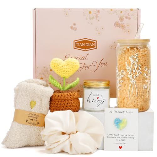 Get Well Soon Gift Baskets for Women After Surgery, Care Package, Sympathy Gift Baskets, thinking of you gifts, Encouragement, Surgery Recovery gifts For Mom Her Friend Sister Wife - color: Yellow