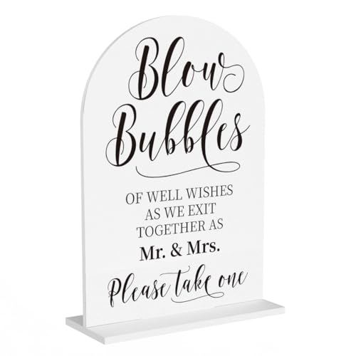 Wedding Bubbles Desk Decor, Blow Bubbles Sign Wedding Ceremony Party Reception Table Desk Acrylic Decor 3 - color: Blow Bubbles