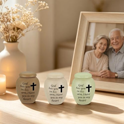SOITIS Set of 6 Small Urns for Human Ashes Ceramic Mini Urns for Ashes | Decorative Urns Memorial Keepsake Urn Sharing Urns Tiny Urn for Ashes