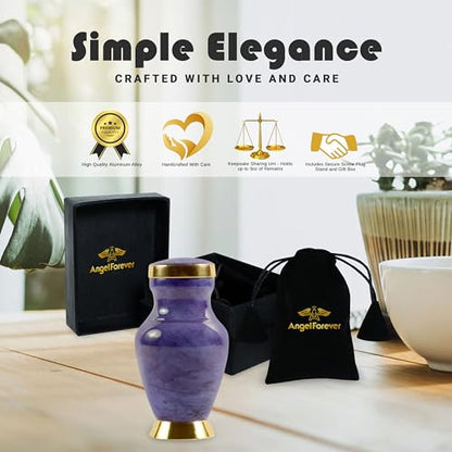 Small Keepsake Cremation Urn for Ashes | Keep Your Loved Ones Memory Close | Elegant Everlasting Tribute | Mini Personal Memorial for Remains, Dried Flowers, Sacred Earth | Threaded Lid | 3 Cubic Inch