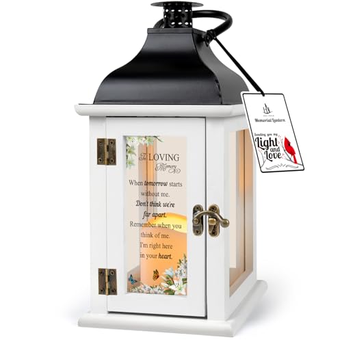 Memorial Lantern - Bereavement Sympathy Gifts for Loss of Loved One Memorial Gifts for Loss of Mother Loss of Father Remembrance Gifts - color: When Tomorrow Starts Without Me
