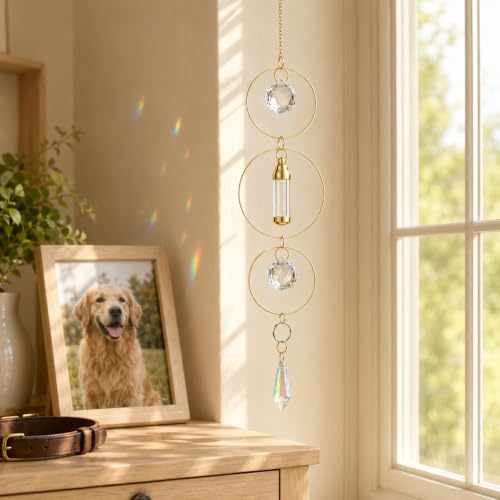 Yalikop Pet Memorial Urn Suncatcher Dog Cat Memorial Gifts,Ring - style: Ring