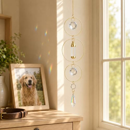 Yalikop Pet Memorial Urn Suncatcher Dog Cat Memorial Gifts,Ring - style: Ring