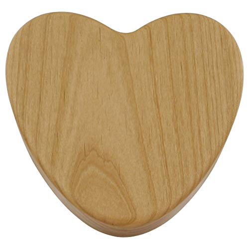 Devoted Heart Alder Keepsake Urn Box, Wooden Heart Shaped Box for Cremated Ashes or Memorabilia, Keepsake Sized Cremation Urn for Ashes