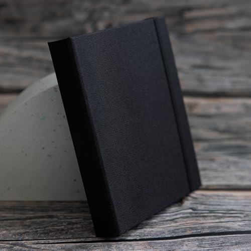 Hardcover Linen Photo Booth Photo Album - For Wedding or Party - Holds 80 Photobooth 2x6 Photo Strips - Slide In (JET BLACK, 2X6) - color: JET BLACK