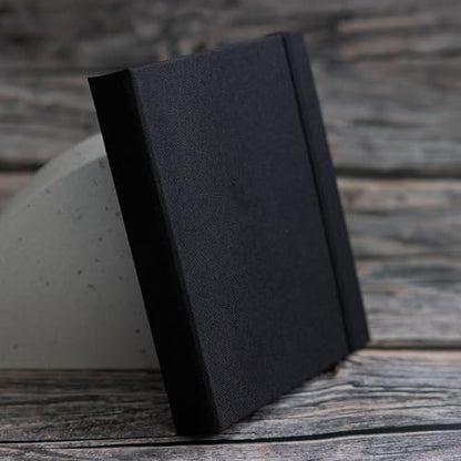 Hardcover Linen Photo Booth Photo Album - For Wedding or Party - Holds 80 Photobooth 2x6 Photo Strips - Slide In (JET BLACK, 2X6) - color: JET BLACK