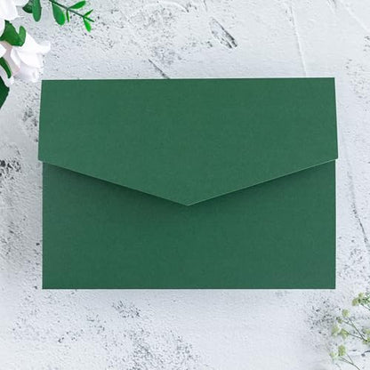 20 PCS Emerald Green Tri-fold Laser Cut Wedding Invitation Pockets for 5x7 Wedding Cards Bridal Shower Engagement Quinceanera Invitation - color: Emerald Green