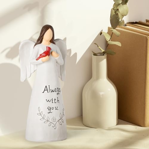 Cardinal Sympathy Gifts for Loss of Loved One - 6.7" Angel Figurine Statue, Memorial Gifts for Loss of Women Mother Father, Bereavement Grief Remembrance Gift, Hand-Painted Figurine - color: Angel Cardinal
