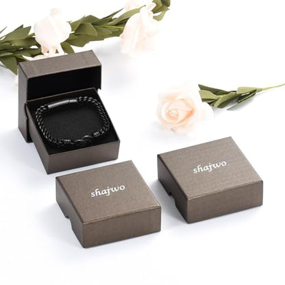 shajwo Cremation Jewelry Urn Bracelet for Human Ashes | Stainless Steel Memorial Keepsake Bracelet,Double Franco Link Bracelet for Women Men - color: Black 22cm