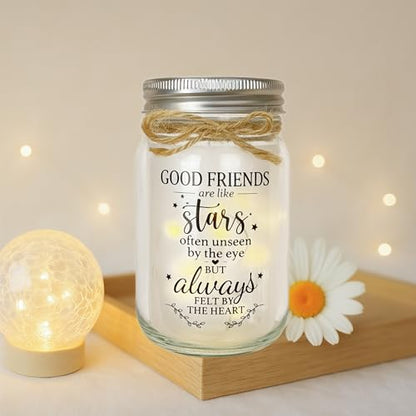 Friendship Gifts for Women, Mason Jar Night Light for Friends, Friendship Keepsake Home Decor, Birthday Thank You Gift for Bestie - style: Friend Gifts