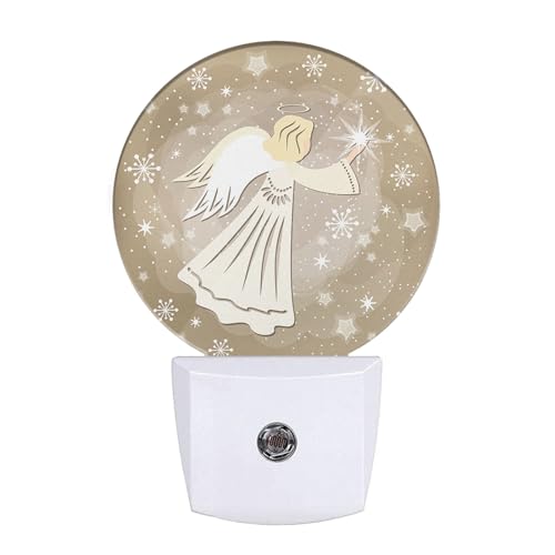 Angel Night Lights Plug into Wall White Angel Wings Cute Plug-in Nightlight Auto on/Off Dim Light Wall Light Sleep Friendly for Boys Girls Room Decor & Holiday Gifts - color: Angel