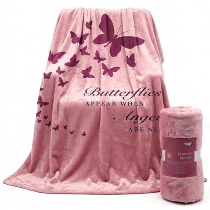 Memorial Blanket for Loss of Loved One - Soft Fleece Sympathy Throw, Hug from Heaven, in Loving Memory Gift, Bereavement Comfort Blanket, 70 x 50 Inches