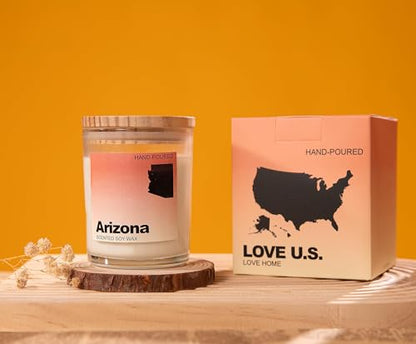 Arizona Gifts, Arizona Souvenirs & Gifts, Home Sick Jasmine Scented Candle, Natural Soy Wax & Natural Essential Oils - color: Arizona