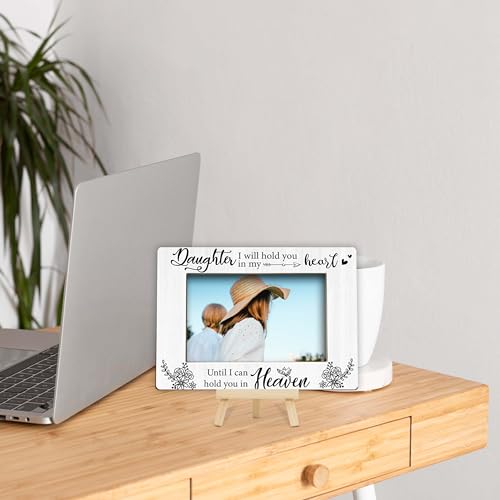 Memorial Gifts Loss of Daughter, Sympathy Picture Frame, Remembrance Gifts Wooden Photo Frame with Easel, 4x6 Bereavement Picture Frame for Tabletop Display - G08 - style: Loss of Daughter
