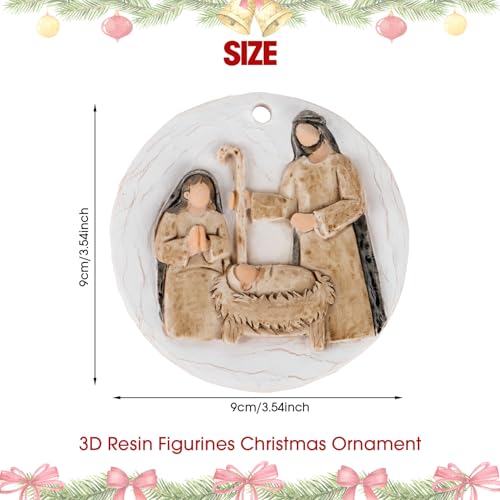 3D Nativity Scene Ornament for Christmas Tree - Religious Christian Church Ornaments Holy Family Tradition Gifts - Unique Jesus Ornaments Decorations for Family Friends - style: Nativity