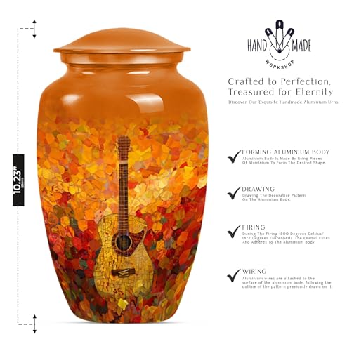 Guitar Urn for Human Ashes and Music Lovers - color: Guitar, size: 10 Inch + 3 Inch - Pack of 5