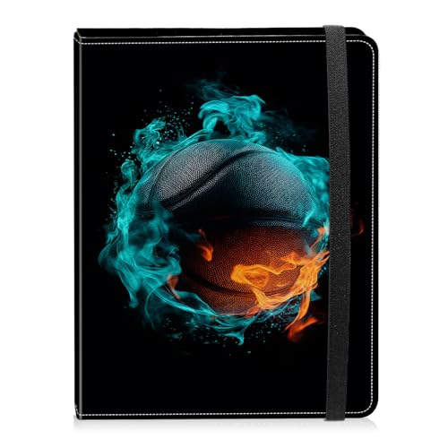 Photo Album 4x6 Photos - 60 Photos Capacity PU Leather Cover Photo Album with Strong Elastic Band, Portable Picture Album for Family Wedding Wedding Anniversary, Bright Blue Basketball - color: Bright Blue Basketball