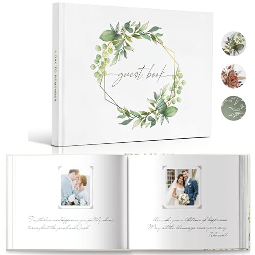 Wedding Guest Book for Wedding Reception- Elegant Polaroid Guestbook for Baby Shower,Birthday and Special Events,Guest Sign-in Book(Floral) | 100 Pages, Elegant Guest Sign-in Book for Bridal Party - color: Floral