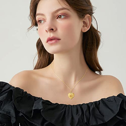 SOULMEET Cremation Jewelry for Ashes, Sterling Silver Urn Necklace for Ashes Women Men, Cherish Memories Cremation Jewelry to Keep Someone Near to You - color: N1-Gold rose
